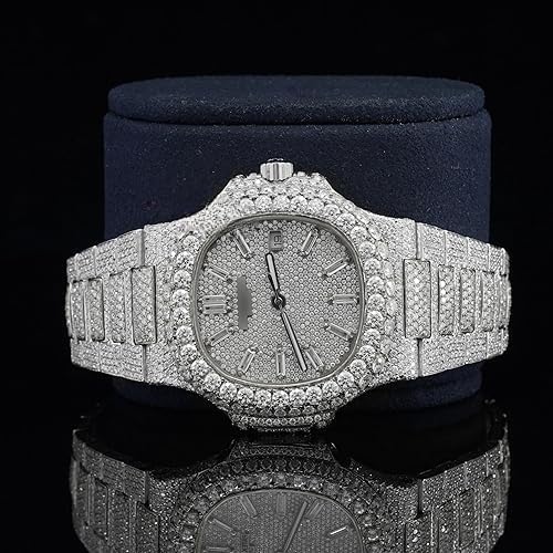 Montre Iced Out Luxe – Moissanite 25 CT, Automatique, Or Rose & Argent | Beniyaz