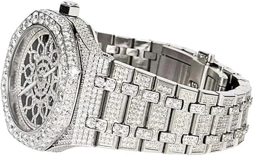 💎 Montre de Luxe Moissanite – Design Iced-Out, Mouvement Automatique & Élégance Unisexe