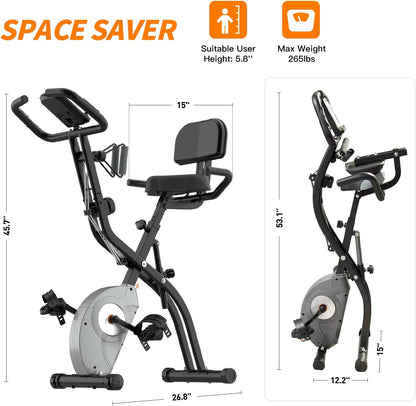 🚴‍♂️ Vélo d’Exercice 3-en-1 Pliable – Cardio, Force et Confort à Domicile