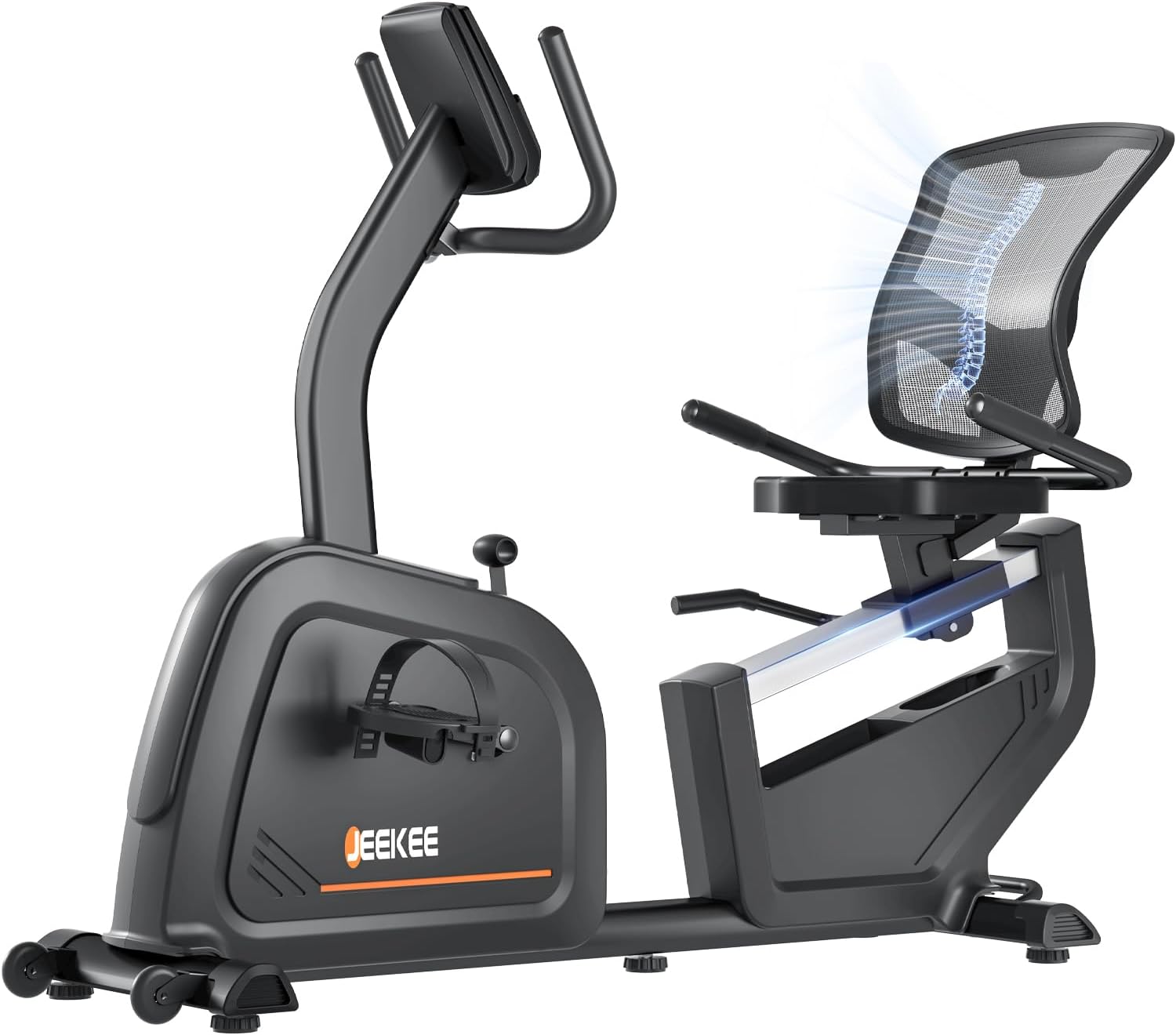 Recumbent Exercise Bike for Seniors,Stationary Bikes for Home, 300LB Capacity & 16 Levels Magnetic Resistance, Heart Rate Handle