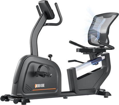 Recumbent Exercise Bike for Seniors,Stationary Bikes for Home, 300LB Capacity & 16 Levels Magnetic Resistance, Heart Rate Handle