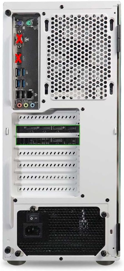 Rebel 4.0 Gaming PC - AMD Ryzen 7 (4.1Ghz Turbo), RTX 4060 8GB, 32GB DDR4 3200, 1TB Nvme SSD, Vr-Ready, Streaming, Wifi BT, RGB, Win 11 Pro, Prebuilt Desktop Computer White