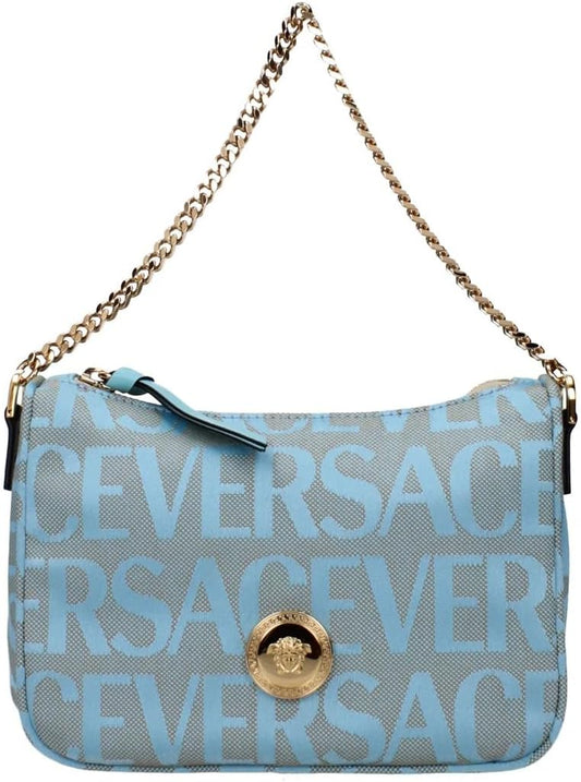 💙 Medusa – Sac Bandoulière Femme en Tissu Bleu & Cuir