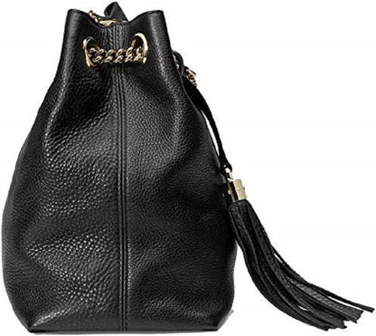 🖤 Soho Medium – Sac Épaule Noir & Chaîne Dorée