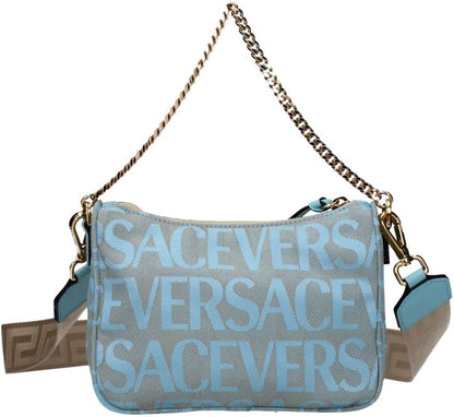 💙 Medusa – Sac Bandoulière Femme en Tissu Bleu & Cuir
