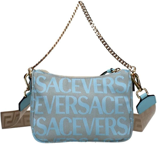 💙 Medusa – Sac Bandoulière Femme en Tissu Bleu & Cuir