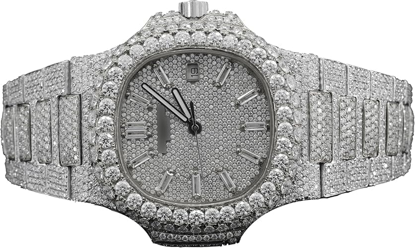 Montre Iced Out Luxe – Moissanite 25 CT, Automatique, Or Rose & Argent | Beniyaz