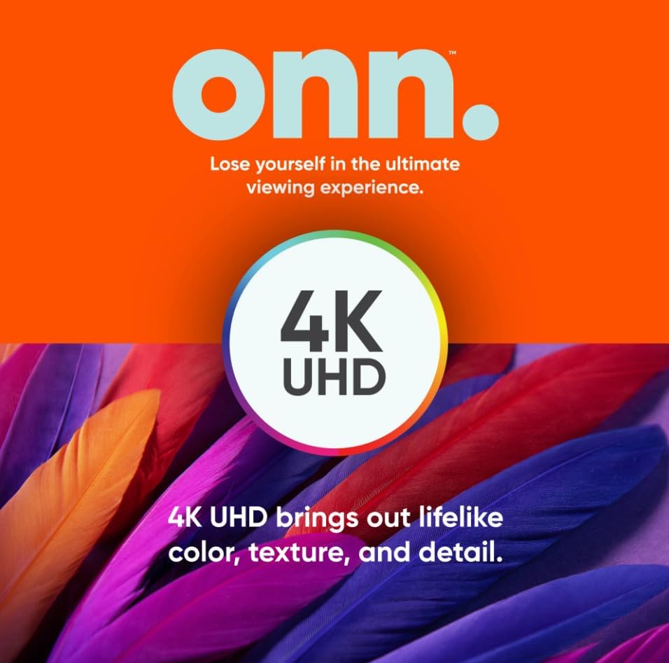 Téléviseur ONN 55 pouces 4K HDR10+ Smart TV avec connectivité Wi-Fi et application mobile | Écran plat compatible avec HomeKit, Alexa et Google Assistant