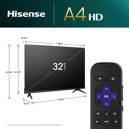 32-Inch Class A4 Series HD 720P Smart Roku TV with Alexa Compatibility (32A4HNR, 2024 Model)
