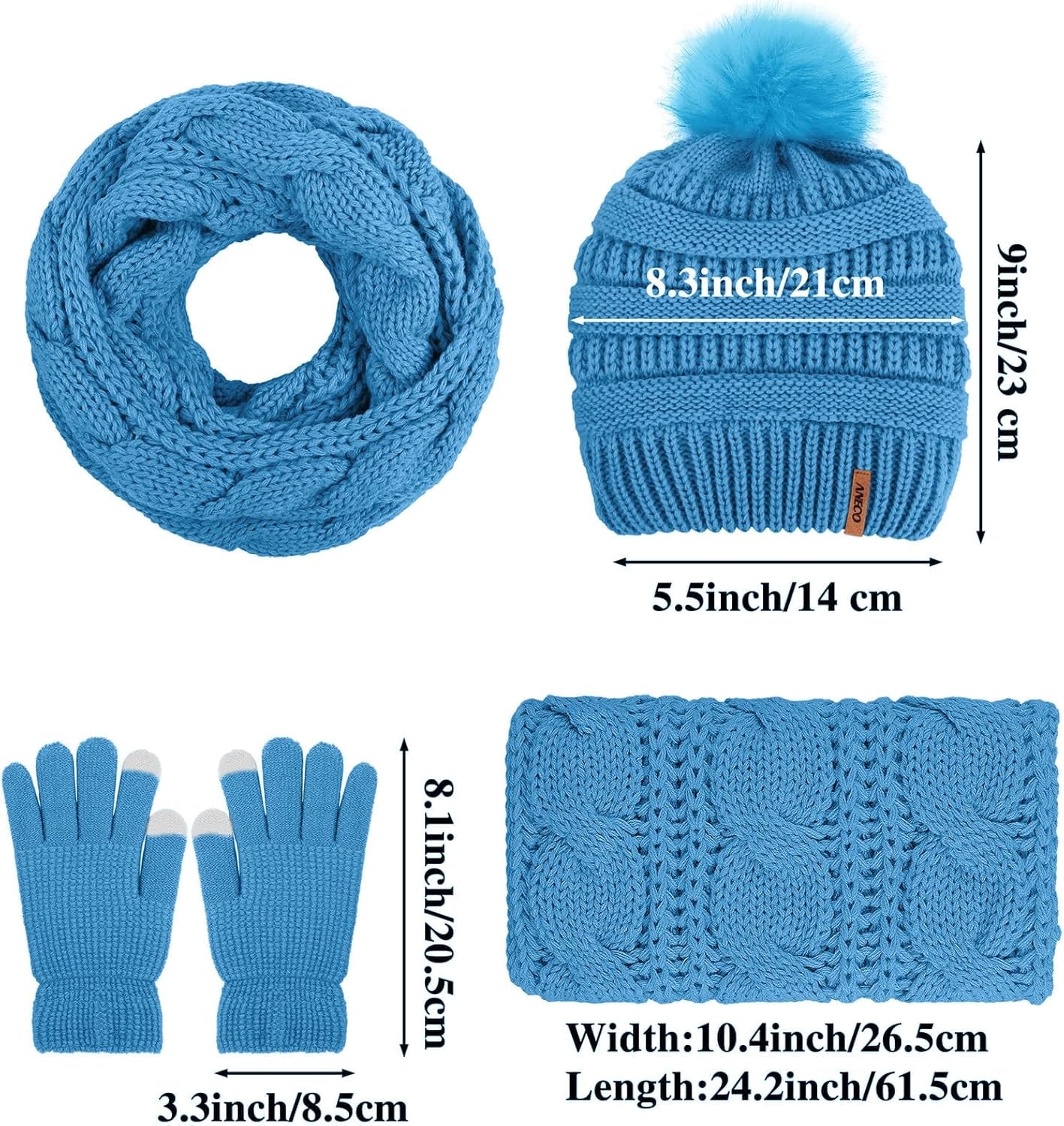 Ensemble d'Accessoires d'Hiver 3 Pièces - Élégance et Confort