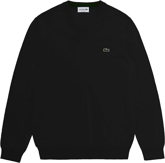 Pull Lacoste Homme à Manches Longues - Coupe Classique Col V en Coton Bio