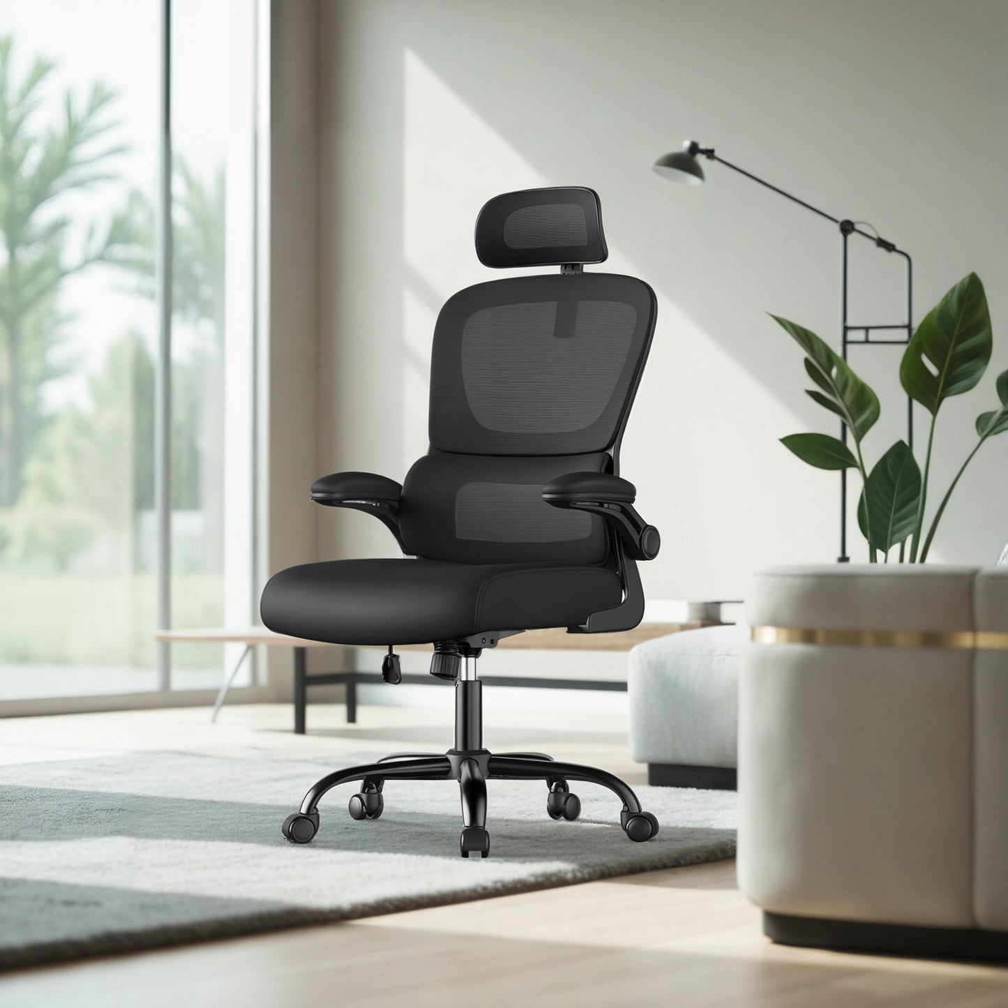 Fauteuil de Bureau SONGMICS 16V932071 – Ergonomique, Repose-Tête et Lombaires Réglables, Rotation 360°