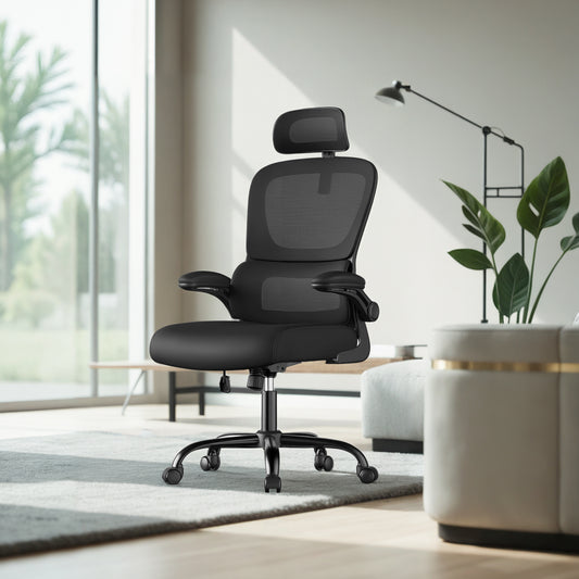 Fauteuil de Bureau SONGMICS 16V932071 – Ergonomique, Repose-Tête et Lombaires Réglables, Rotation 360°