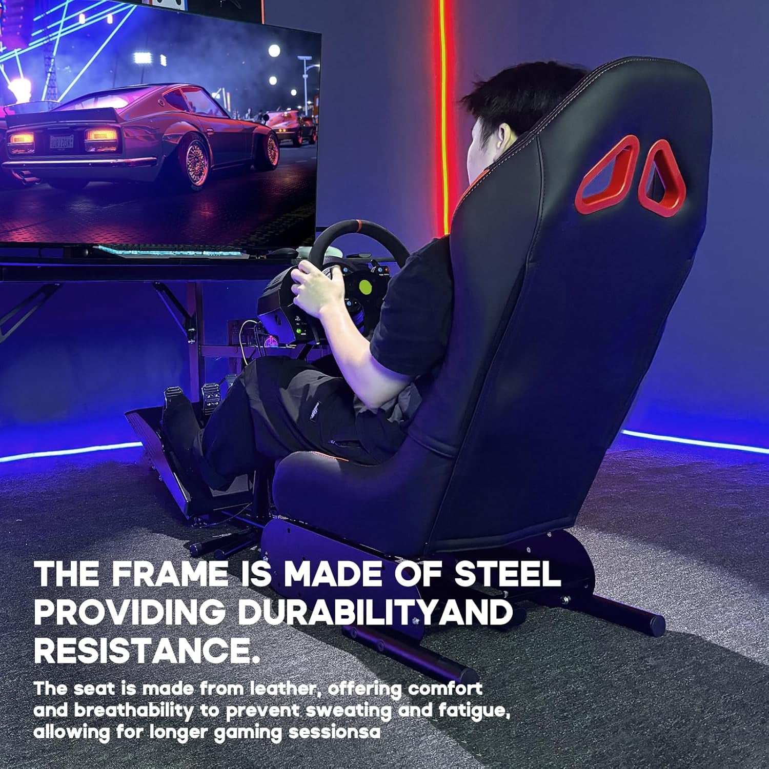 🏁 COCKPIT DE SIMULATION DE COURSE AVEC SIÈGE – Compatible Logitech & Thrustmaster 🎮