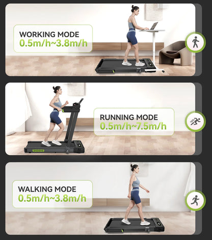 Tapis de Course Pliable Électrique 2-en-1 pour Course, Marche et Jogging - Capacité de 280 lbs avec Écran Double Affichage