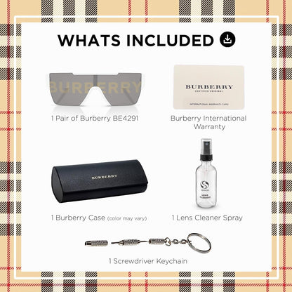🕶️ BURBERRY BE4291 – Lunettes de Soleil Rectangulaires pour Homme avec Kit Luxe eSHADES