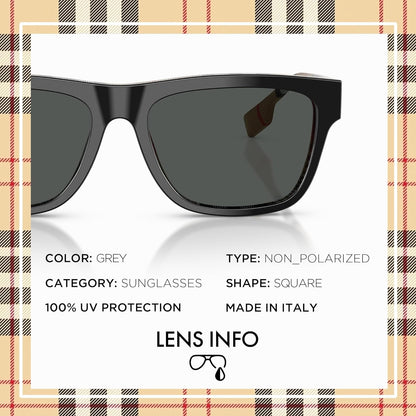 🕶️ BURBERRY BE4293 – Lunettes de Soleil Carrées en Acétate avec Kit Luxe eSHADES