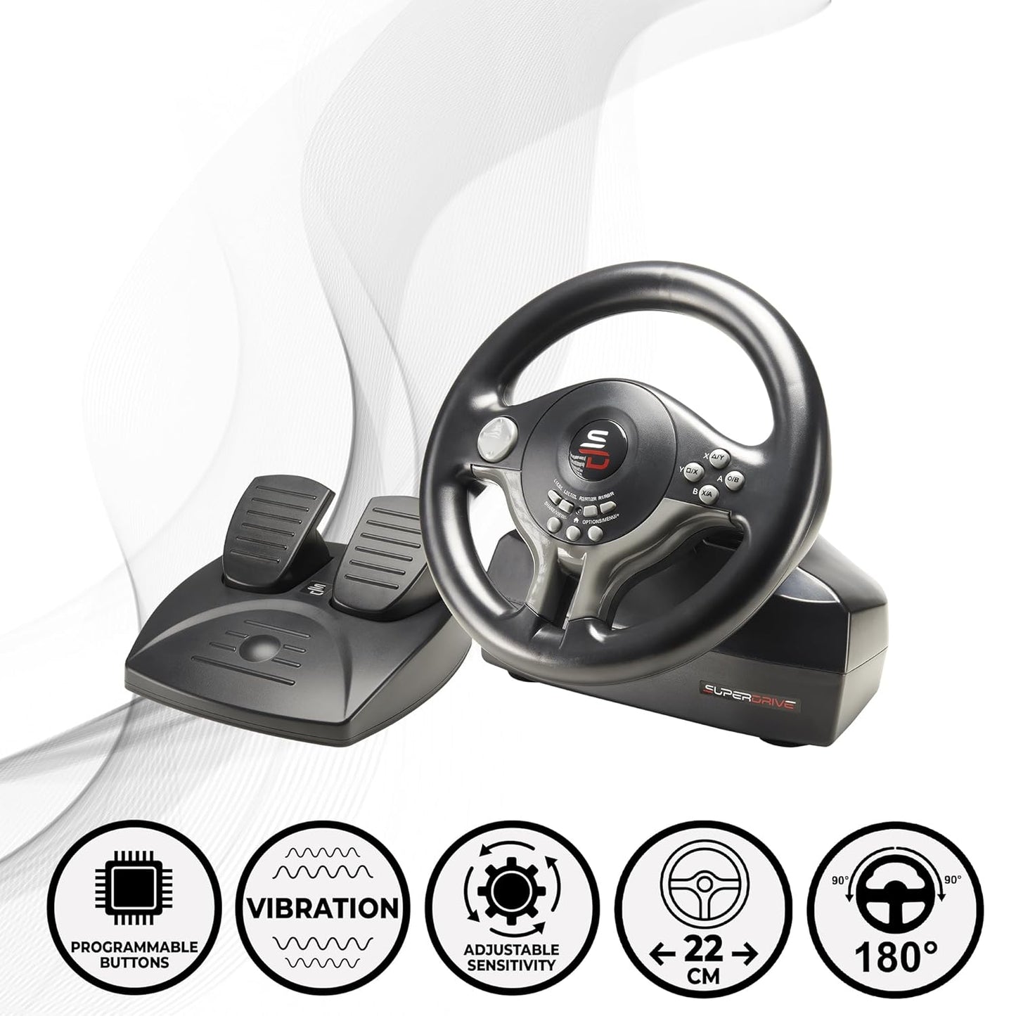 - Superdrive SV250 Steering Wheel with Pedals and Gearshift Paddles Racing Wheel for Nintendo Switch 2 - Switch - Ps4 - Xbox Seie X/S, Xbox One - PC