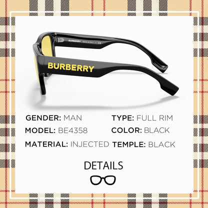 BE4358 Shape Sunglasses with Eyewear Kit Bundle - High Bridge Fit - Mens Designer Sun Glasses