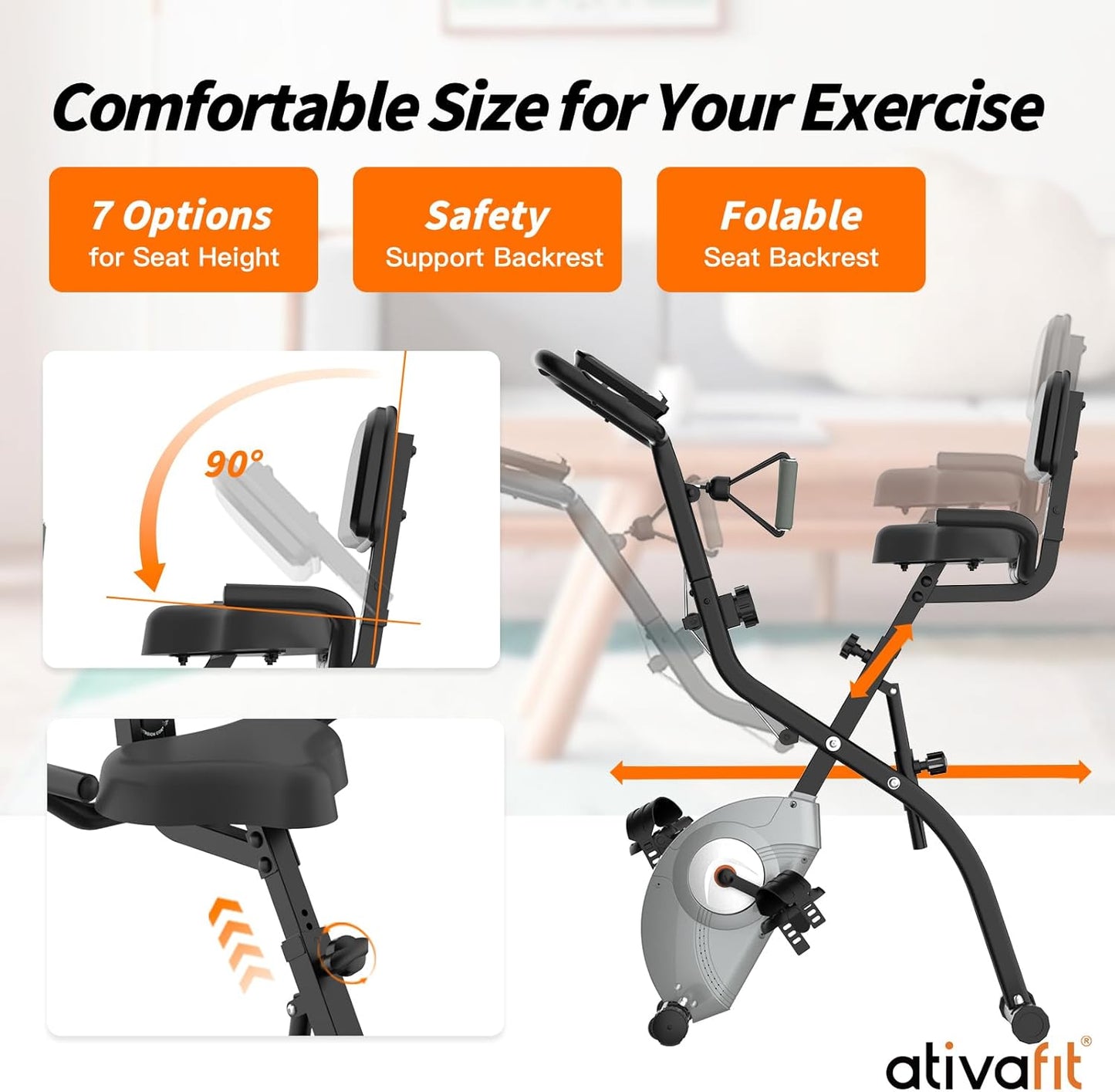 🚴‍♂️ Vélo d’Exercice 3-en-1 Pliable – Cardio, Force et Confort à Domicile