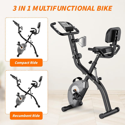 🚴‍♂️ Vélo d’Exercice 3-en-1 Pliable – Cardio, Force et Confort à Domicile