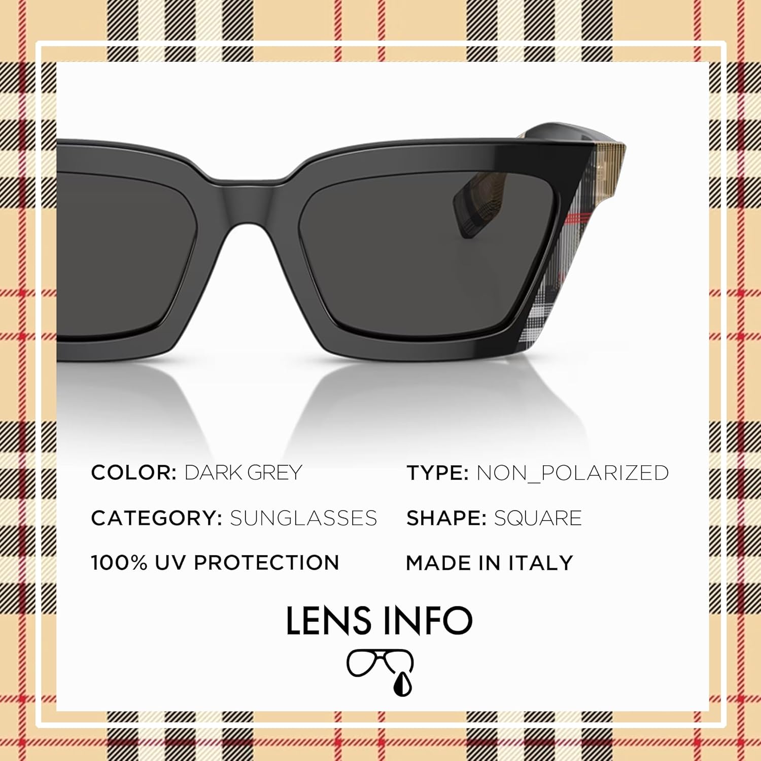 😎 BURBERRY BE4344 Daisy – Lunettes de Soleil Carrées Femme avec Kit Luxe eSHADES | Ajustement High Bridge