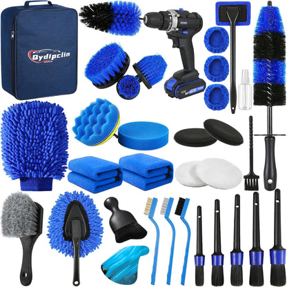 🚗 Kit Complet de Nettoyage Voiture 34 Pièces – Entretien Intérieur & Extérieur Professionnel