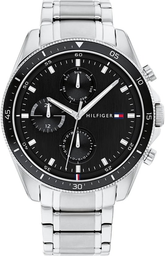 Montre Analogique Multifonction À Quartz Pour Homme Avec Bracelet En Acier Inoxydable Et Cuir - Tommy Hilfiger