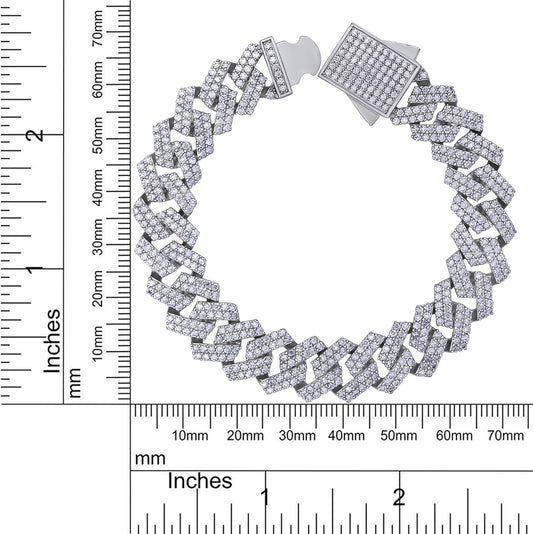 Bracelet Chaîne Cubaine Homme – Diamant Moissanite VVS1,