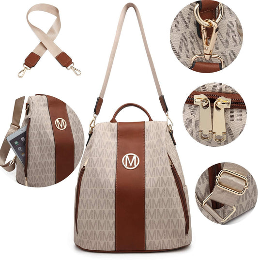 🎒 Sac à Dos Femme – 2 Pièces avec Poches Multiples et Design Anti-Vol