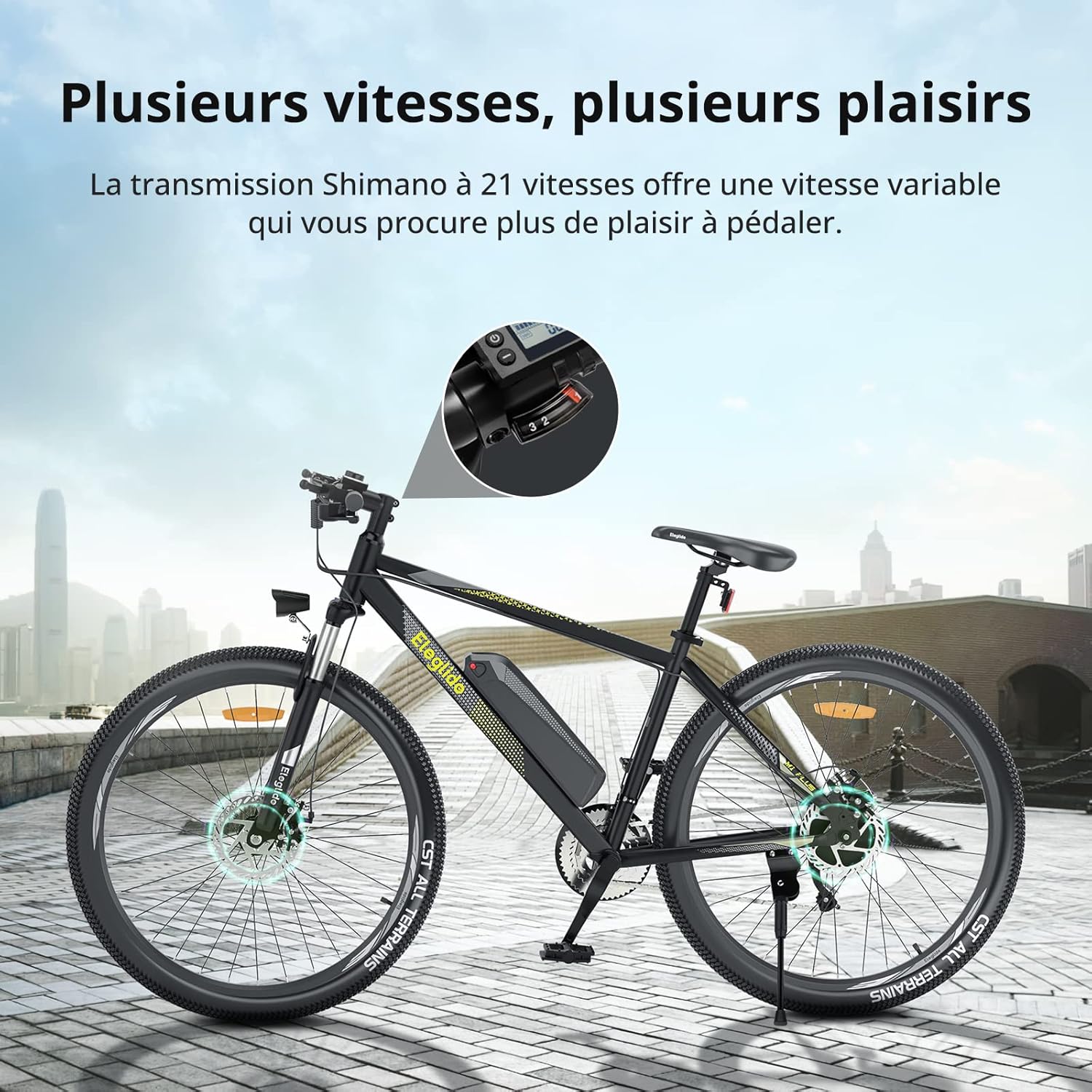 Vélo Électrique Eleglide M1 Plus VTT 27,5"/29" - Batterie 12,5 Ah, Écran LCD, 21 Vitesses, 3 Modes de Conduite - Idéal pour l'Aventure