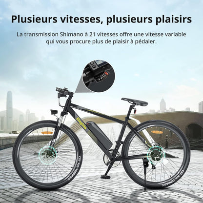 Vélo Électrique Eleglide M1 Plus VTT 27,5"/29" - Batterie 12,5 Ah, Écran LCD, 21 Vitesses, 3 Modes de Conduite - Idéal pour l'Aventure