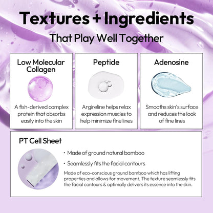 Masque en Tissu PT Cell Infusé aux Peptides de Collagène – Pour une Peau Lisse et Rajeunie