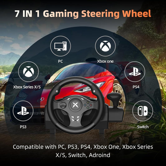 🏁 VOLANT DE COURSE UNIVERSEL 270° AVEC PÉDALES ET VIBRATIONS | Pour Xbox, PS4, PC, Switch 🎮