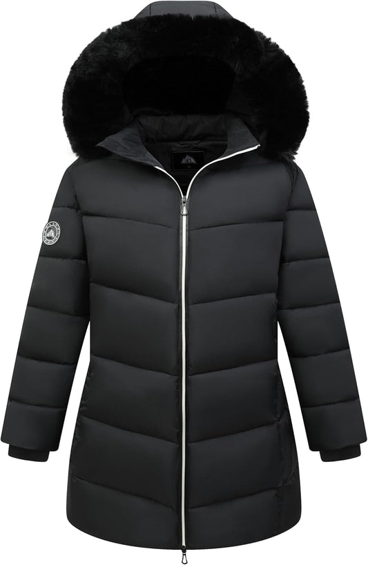 Manteau d'Hiver Femme Grande Taille, Coupe-Vent, Chaud, Imperméable, Puffer avec Capuche