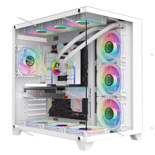 Boîtier ATX White Sea View Room - Boîtier pour Ordinateur de Bureau avec Refroidissement Liquide 360