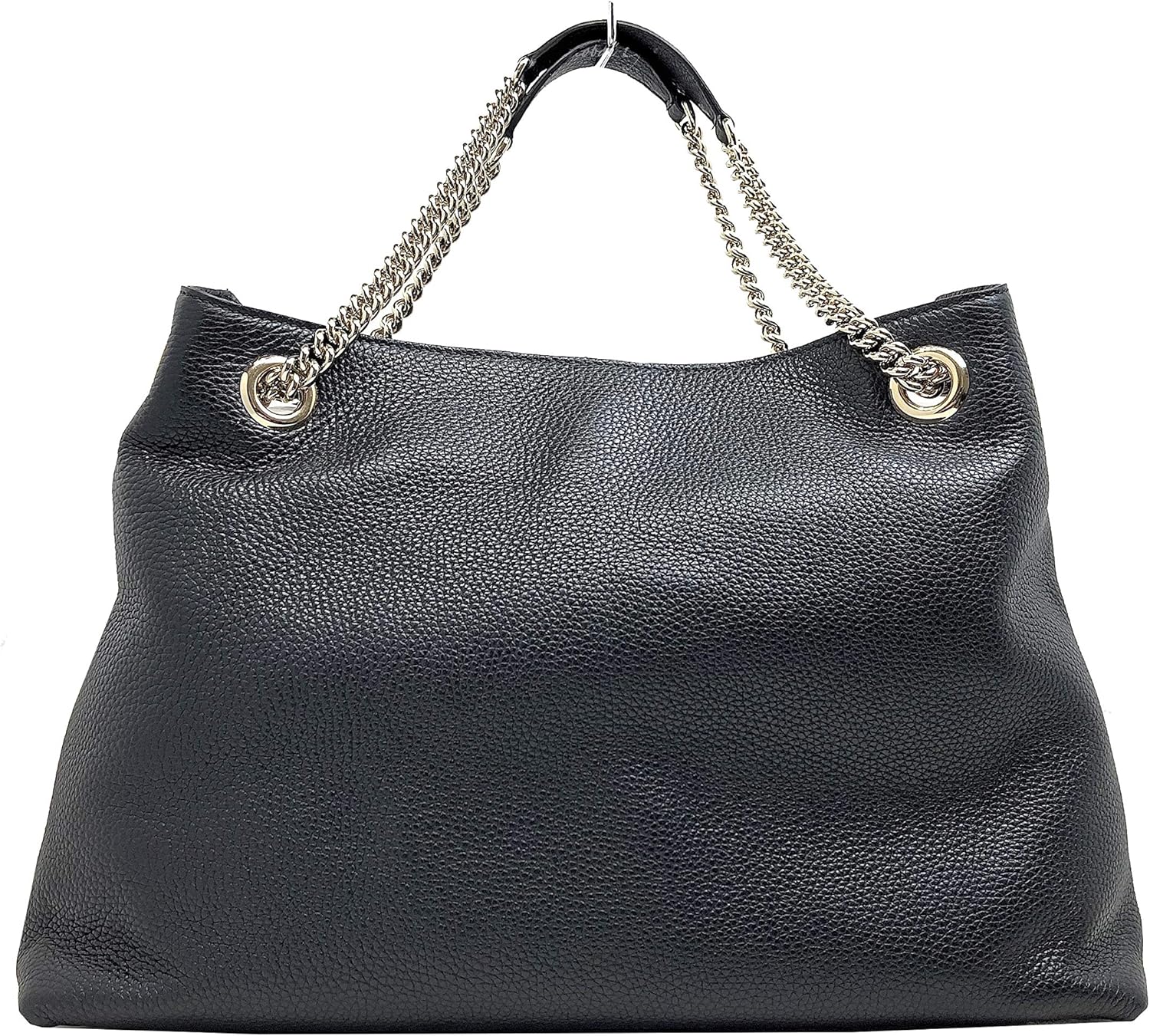 🖤 Soho Medium – Sac Épaule Noir & Chaîne Dorée