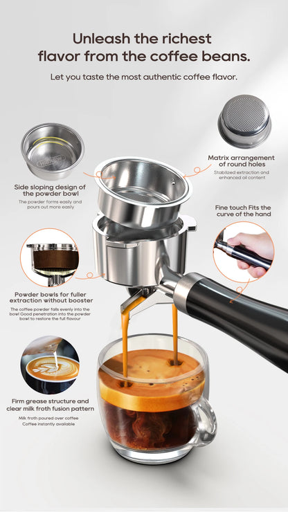 HiBREW H10B – Machine à Expresso Semi-Automatique 20 Bars – Température Réglable – Café Chaud Froid