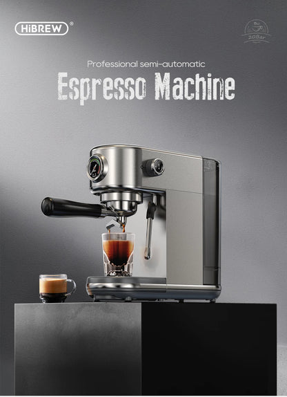 HiBREW H10B – Machine à Expresso Semi-Automatique 20 Bars – Température Réglable – Café Chaud Froid