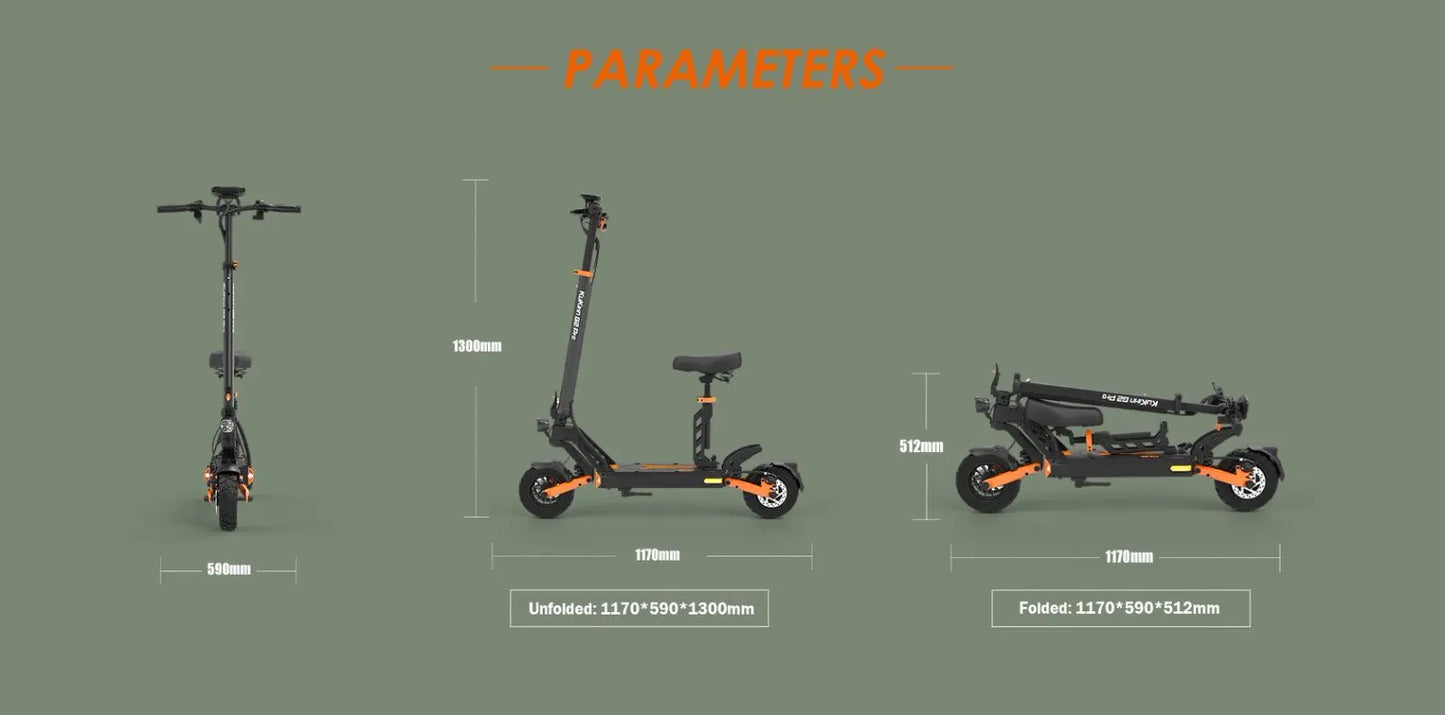 Scooter électrique Kukirin G2 pro 1000W 48 v15.6ah 45 KM/H, pliable, avec siège, pour ville et utilisation tout-terrain