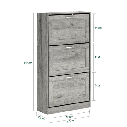 SoBuy – Placard à Chaussures 3 Rabats (Marron)