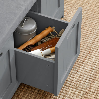 Banc à chaussures SoBuy avec assise et rangement – 2 portes + panier, design moderne et pratique