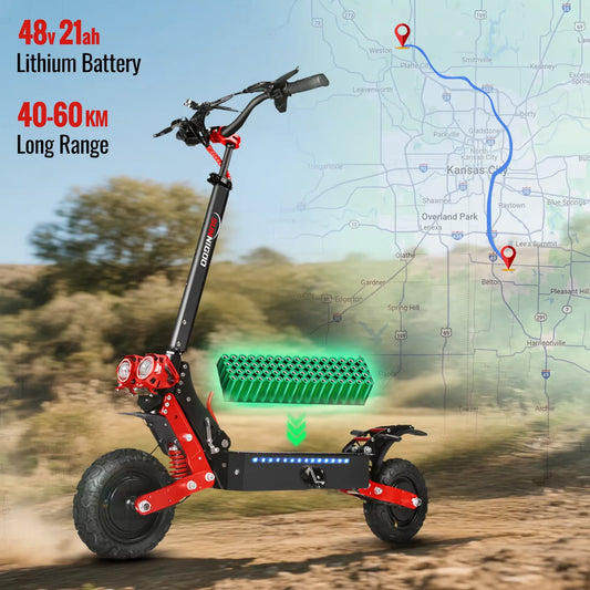 SUNNIGOO X7 – Trottinette Électrique Pliable Double Moteur 3600W (2×1800W) | 65 km/h, 60 km d’autonomie, 48V 21Ah, Pneus 11”