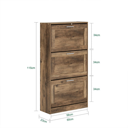 SoBuy – Placard à Chaussures 3 Rabats (Marron)