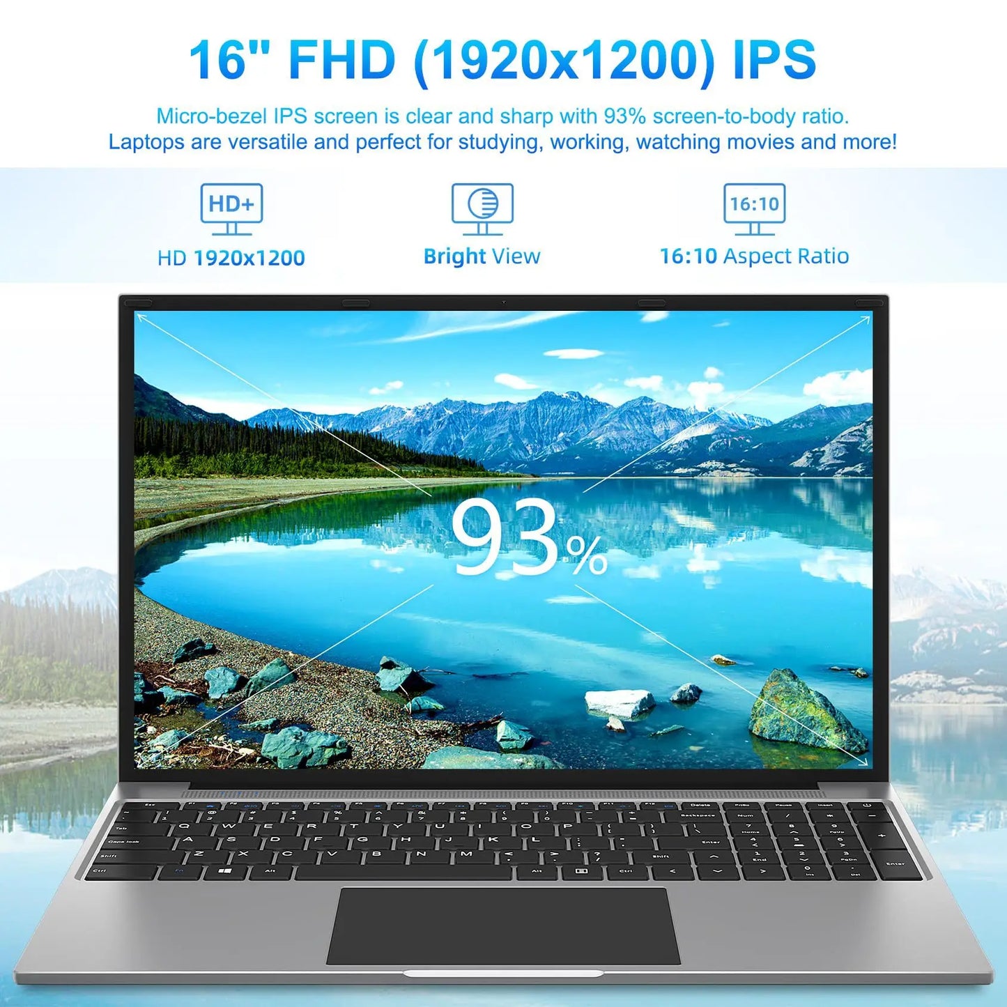 2025 nouveau 17.3 "ordinateur Portable 16GB RAM 512GB 1TB SSD Intel N5095 Portable ordinateur Portable léger rétro-éclairé clavier empreinte digitale Windows 11