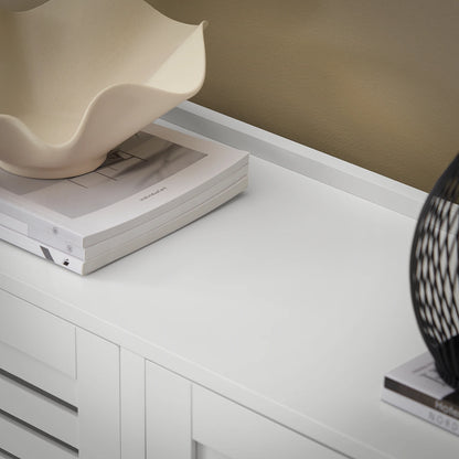 SoBuy FSR145-W Armoire à chaussures avec étagère à chaussures à 6 rabats avec 2 houes Camion à benne basculante avec 12 surfaces d'étagère Commode à chaussures Étagère à chaussures