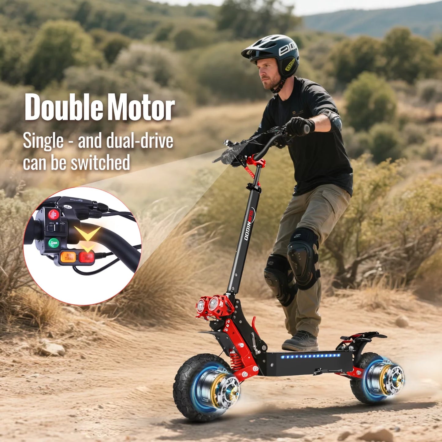 SUNNIGOO X7 – Trottinette Électrique Pliable Double Moteur 3600W (2×1800W) | 65 km/h, 60 km d’autonomie, 48V 21Ah, Pneus 11”
