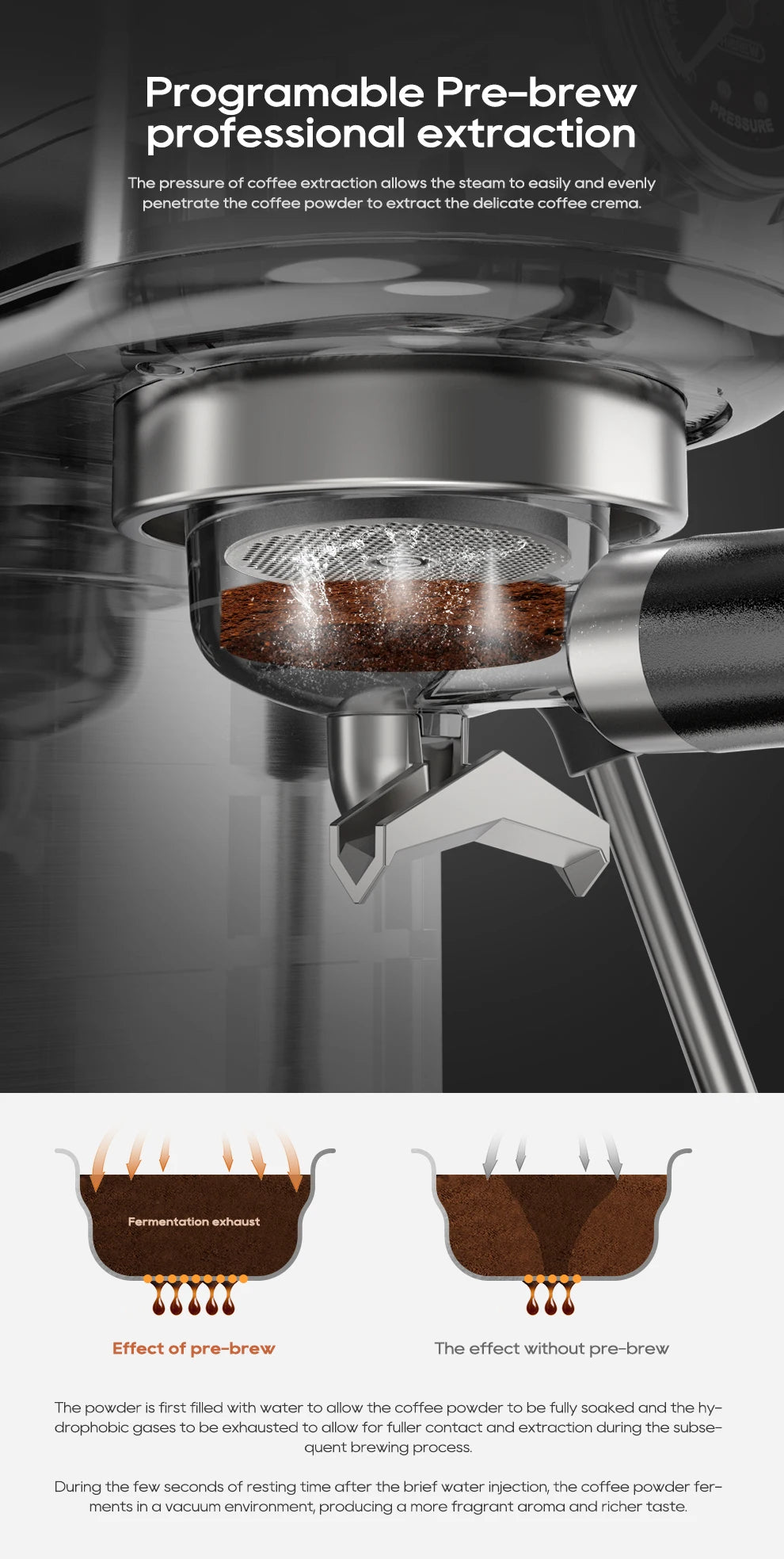 HiBREW H10B – Machine à Expresso Semi-Automatique 20 Bars – Température Réglable – Café Chaud Froid