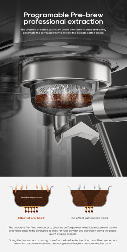 HiBREW H10B – Machine à Expresso Semi-Automatique 20 Bars – Température Réglable – Café Chaud Froid