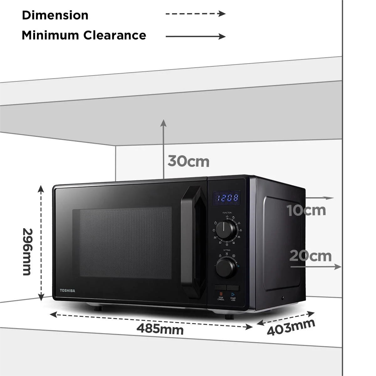Four Micro-ondes 3-en-1 Toshiba MW2-AG23P(BK) – 23 L